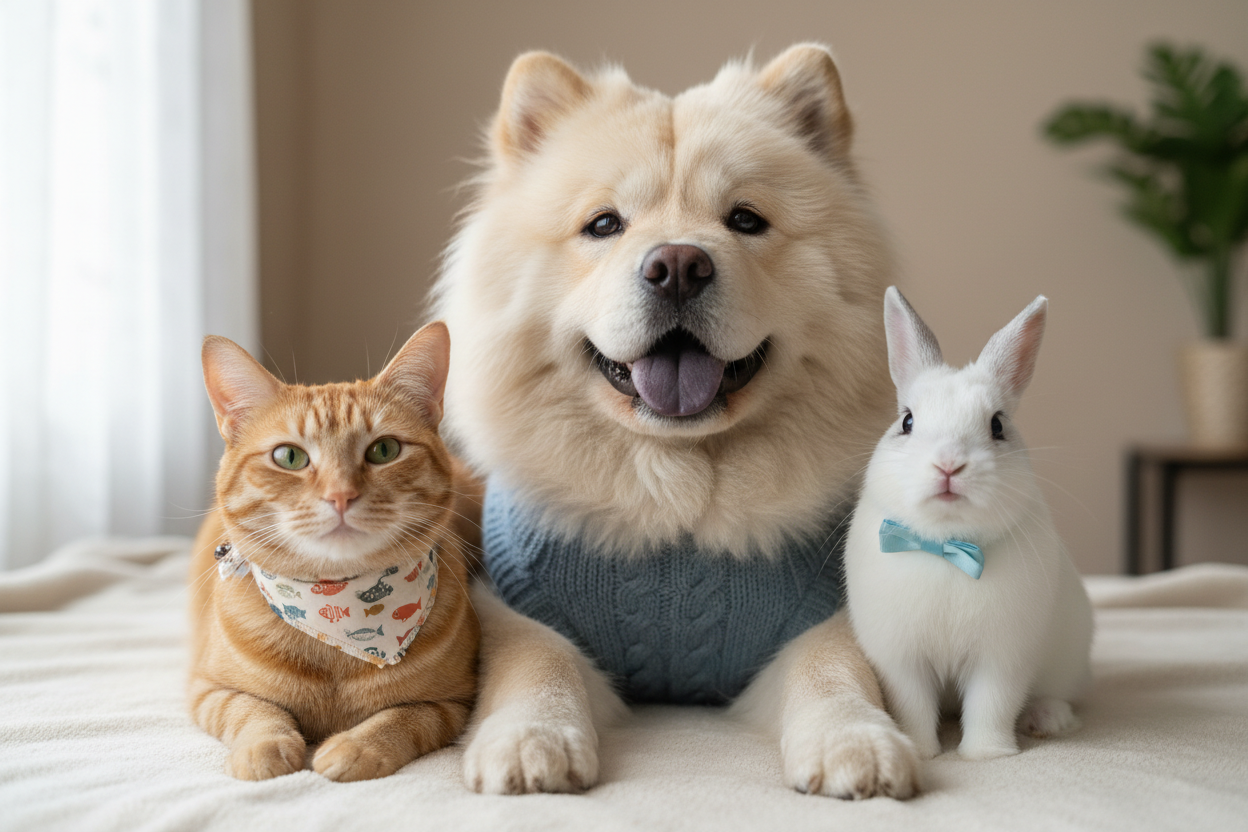 remove first dog and add chow chow , and make them happy